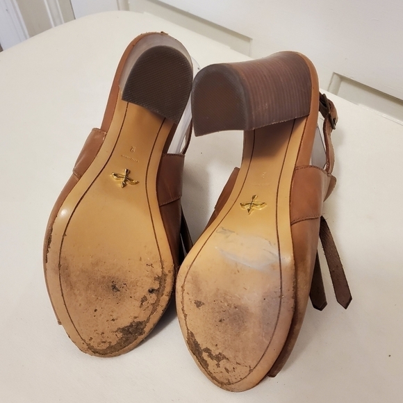 Pour LA Victoire Fringe Peep Toe Leather Sandals Size 9M - Picture 5 of 12